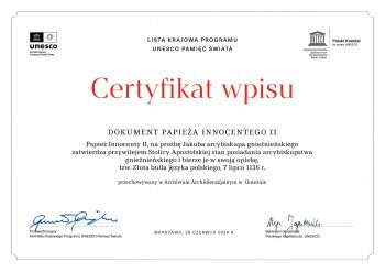 Certyfikat wpisu